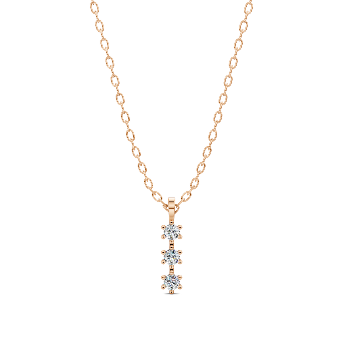 Three Stone Diamond Journey Pendant