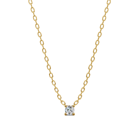 0.15 carat dainty floating solitaire diamond necklace with lab grown diamonds in gold by Opes & Co