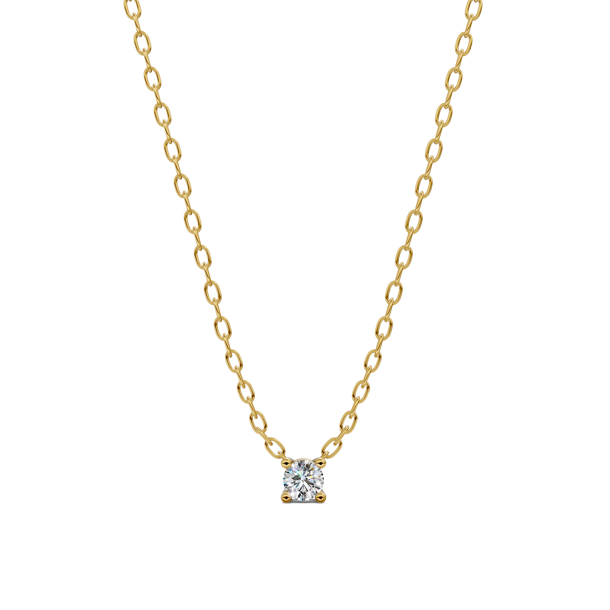 Dainty Floating Solitaire Diamond Necklace