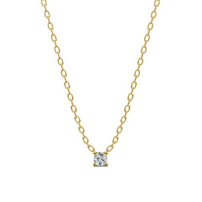 Dainty Floating Solitaire Diamond Necklace