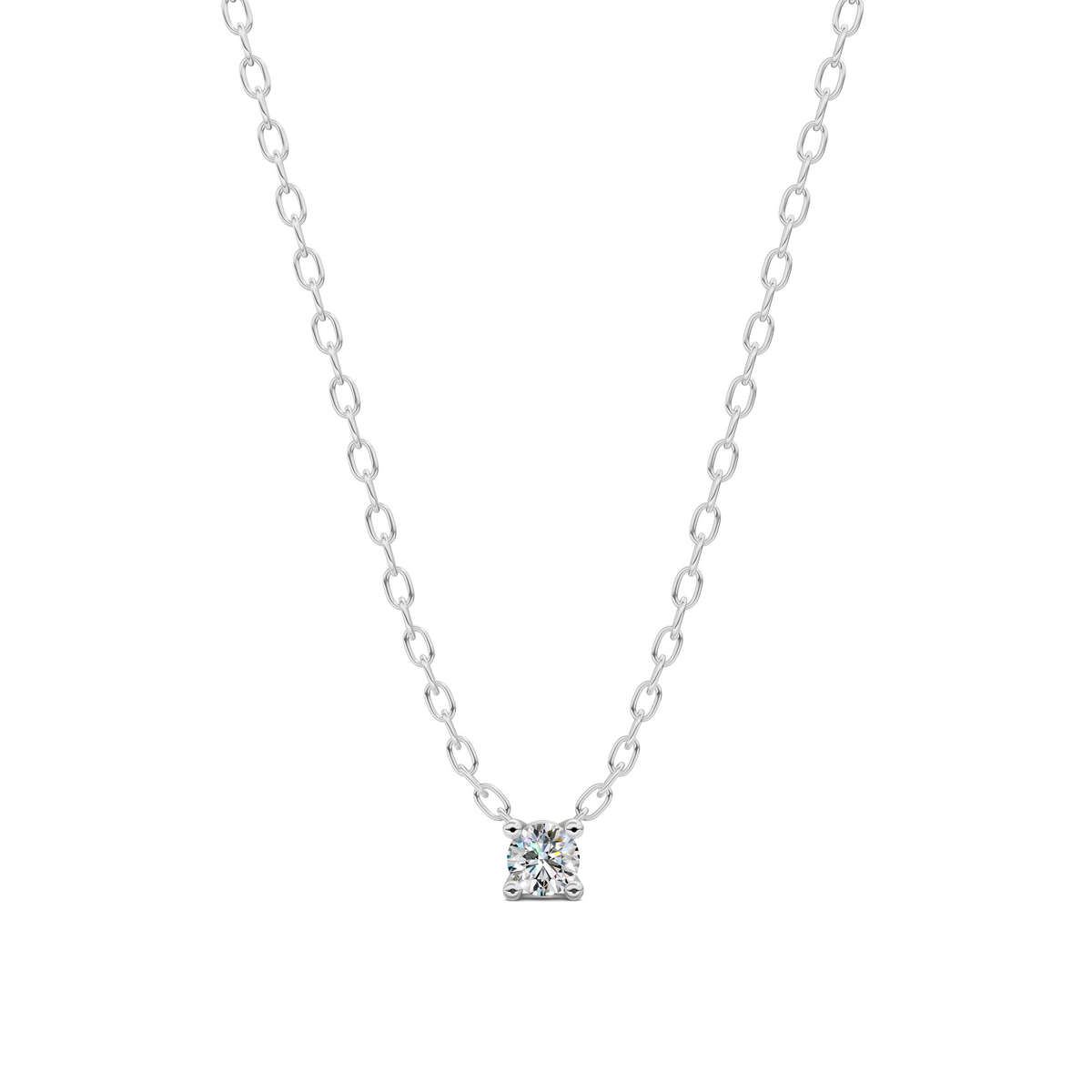 Dainty Floating Solitaire Diamond Necklace