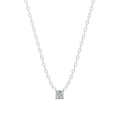Dainty Floating Solitaire Diamond Necklace