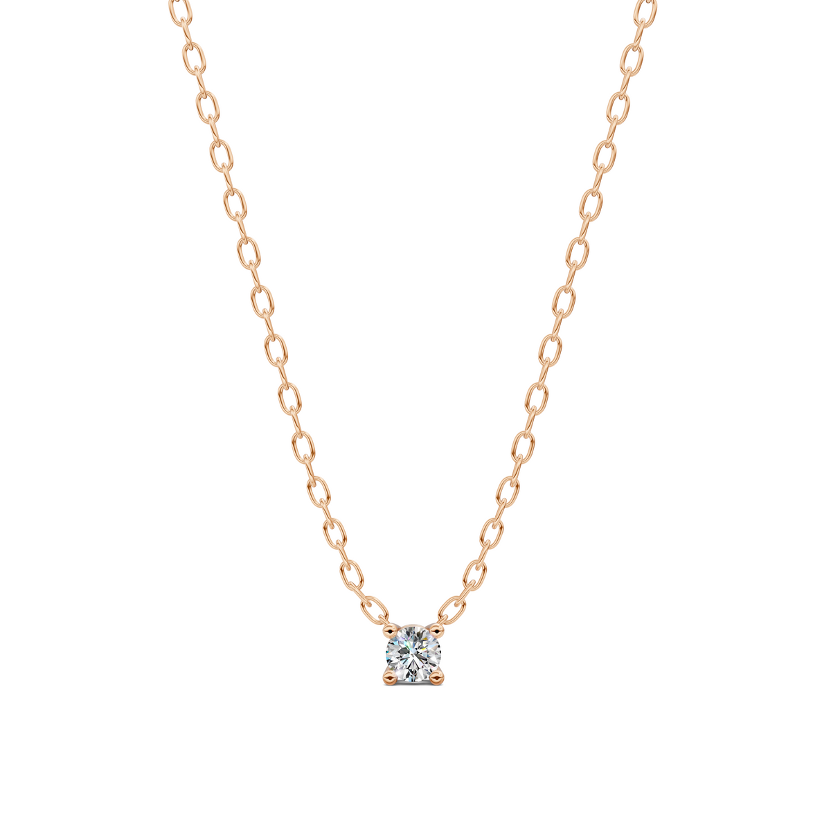 Dainty Floating Solitaire Diamond Necklace