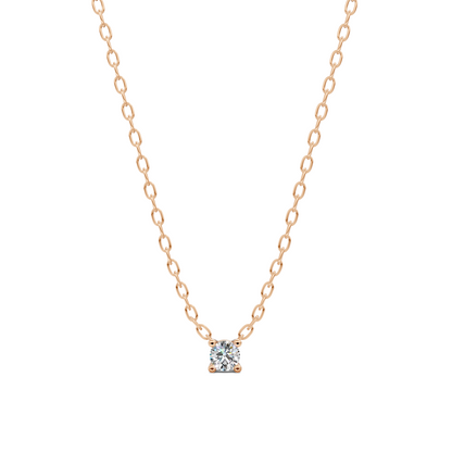 Dainty Floating Solitaire Diamond Necklace