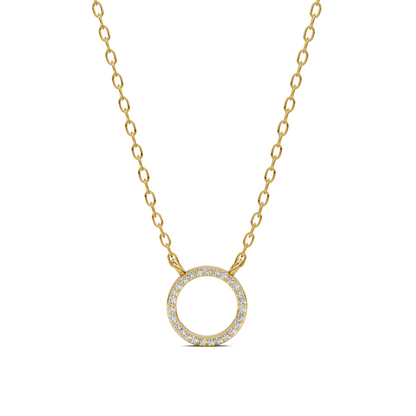 Pavé Diamond Circle Pendant Necklace
