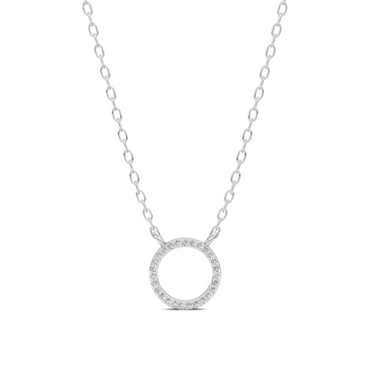Pavé Diamond Circle Pendant Necklace
