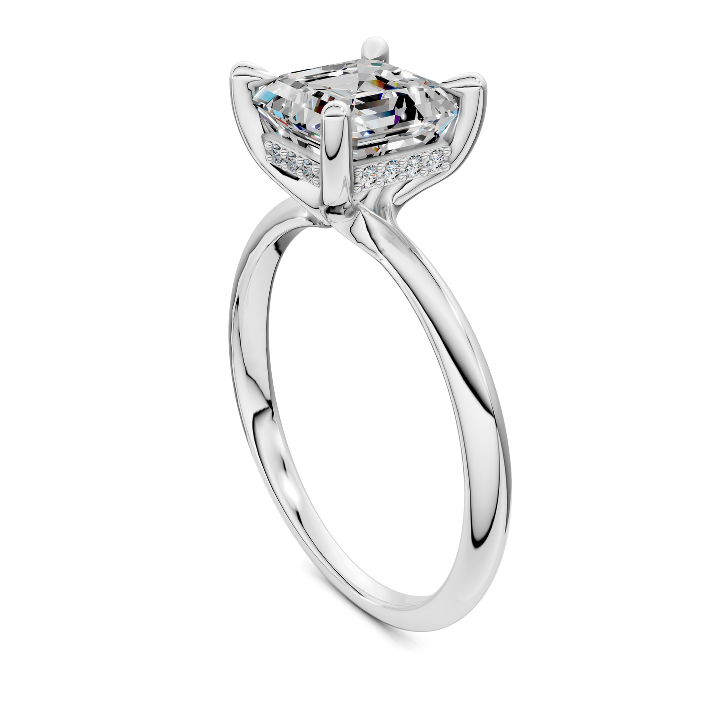 Autumn lightweight Hidden Halo Ring