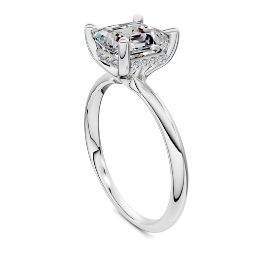 Autumn lightweight Hidden Halo Ring