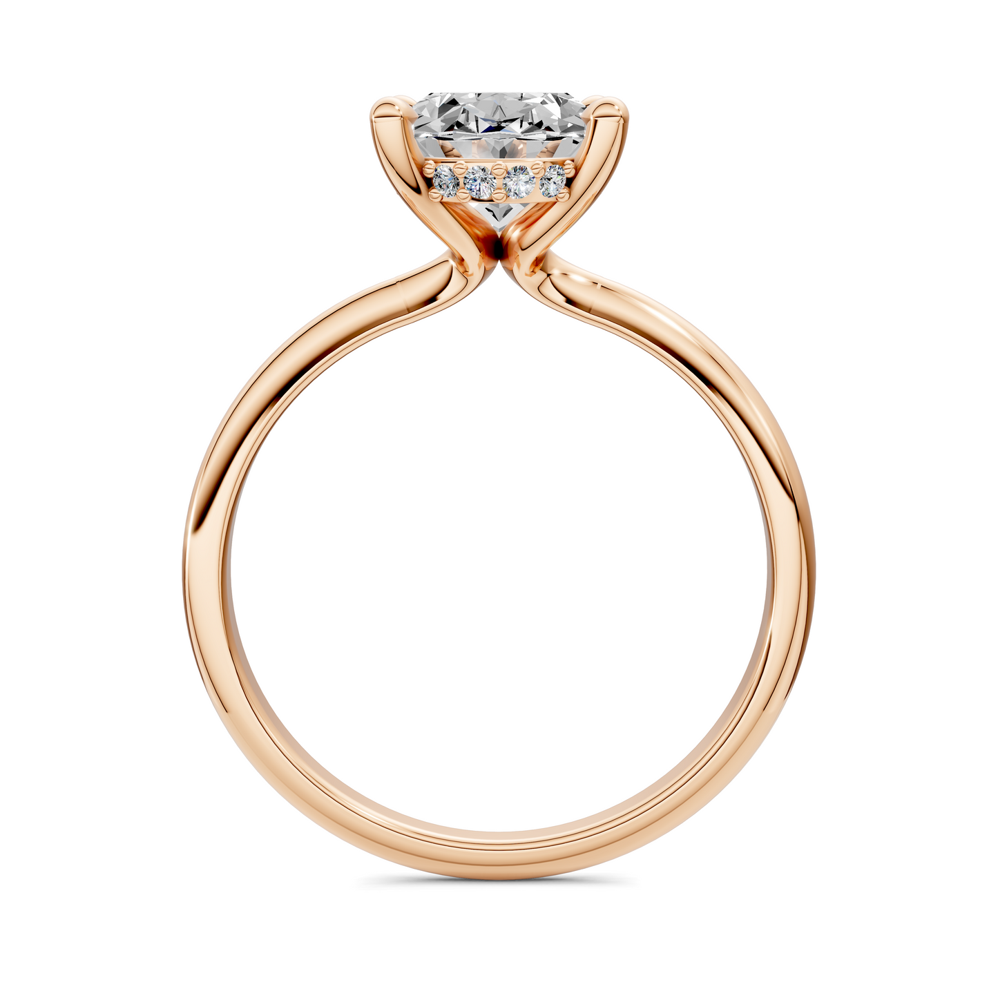 Autumn lightweight Hidden Halo Ring