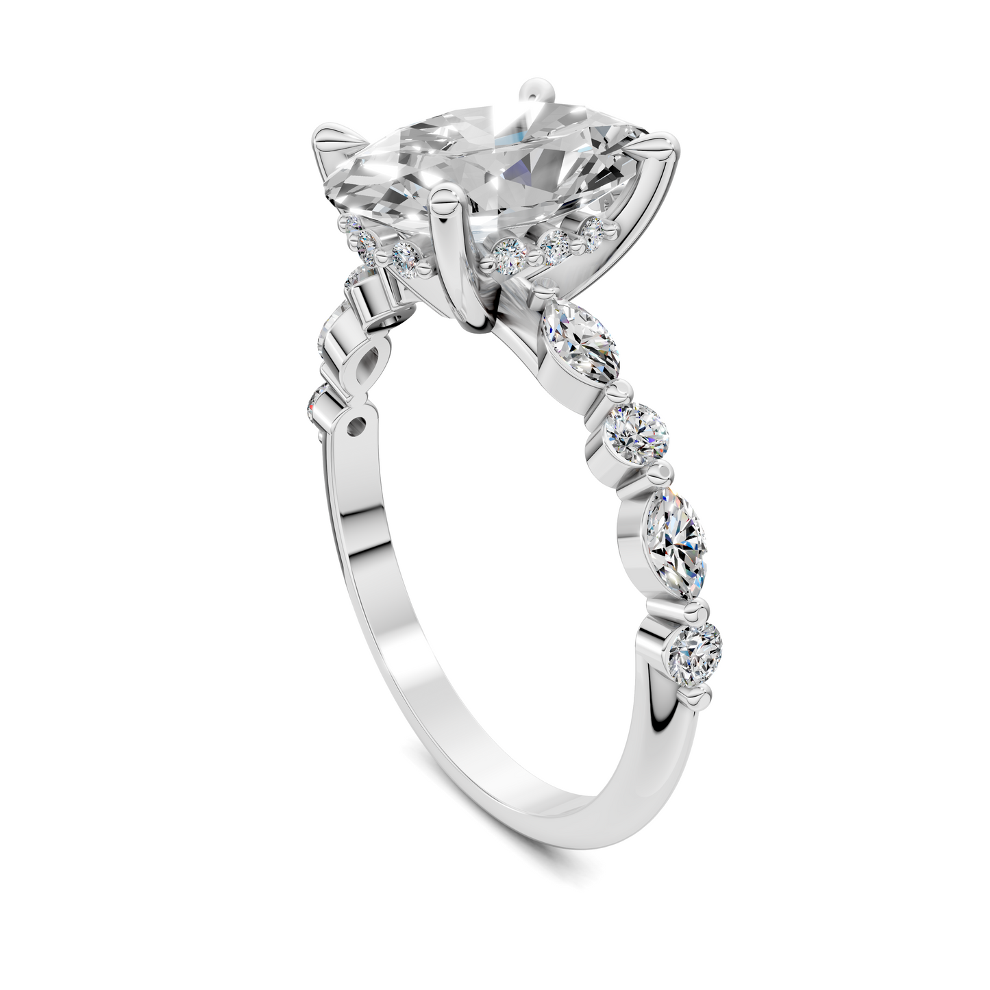 Kiara Round and Marquise Hidden Halo Ring