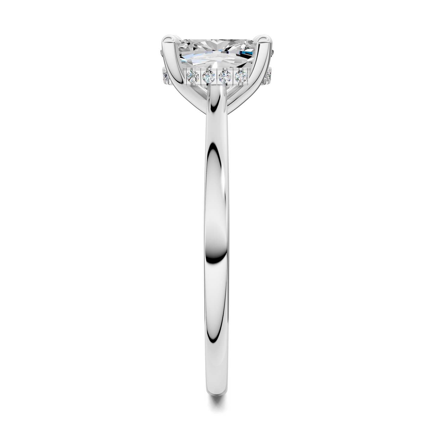 Mallory Petite Bridge Pave And Hidden Halo Ring