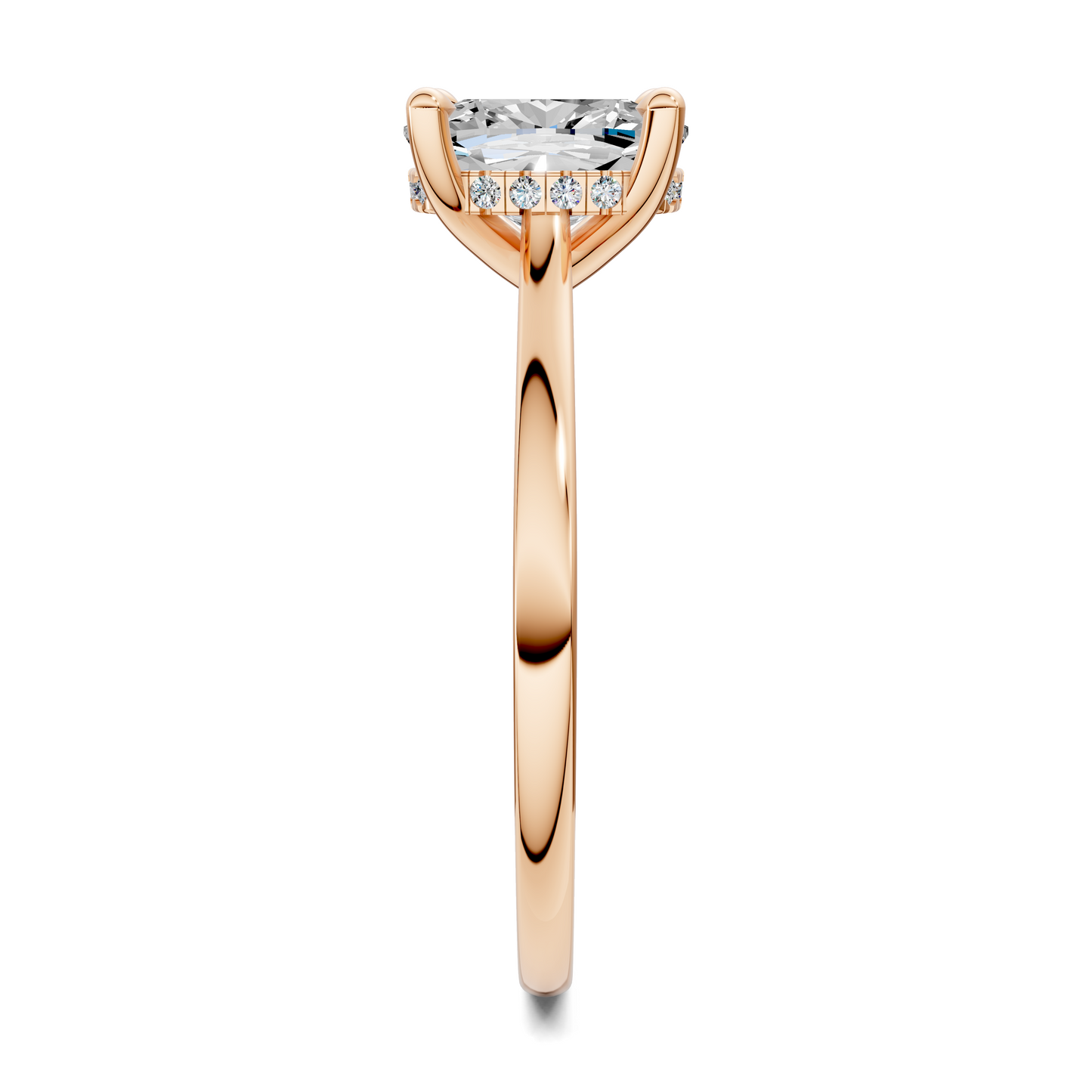 Mallory Petite Bridge Pave And Hidden Halo Ring