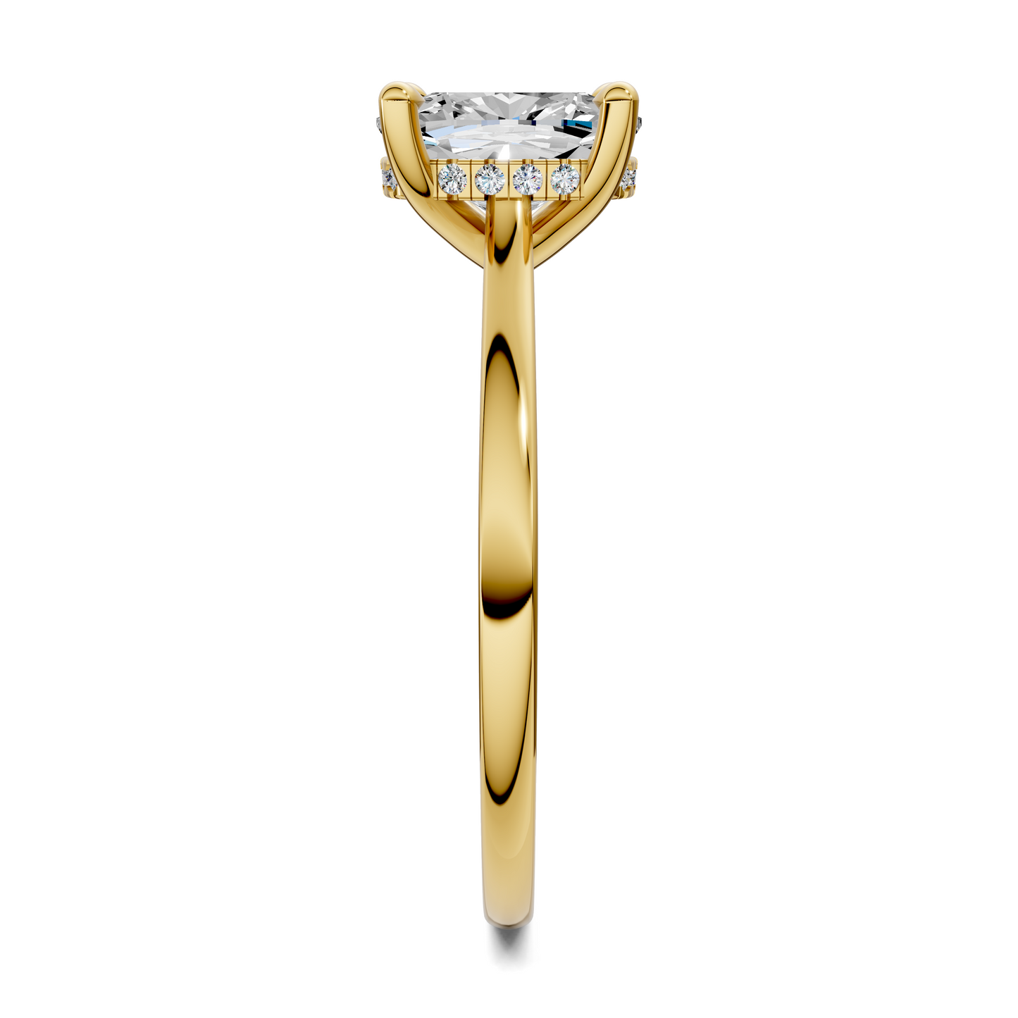 Mallory Petite Bridge Pave And Hidden Halo Ring