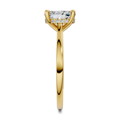 Mallory Petite Bridge Pave And Hidden Halo Ring