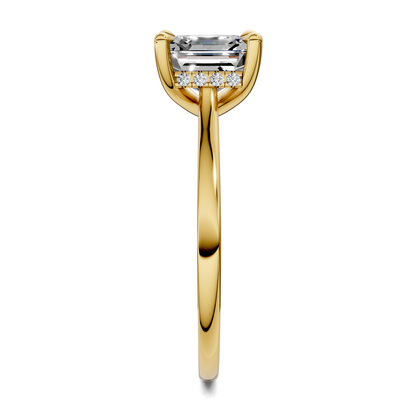 Mallory Petite Bridge Pave And Hidden Halo Ring