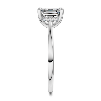 Mallory Petite Bridge Pave And Hidden Halo Ring