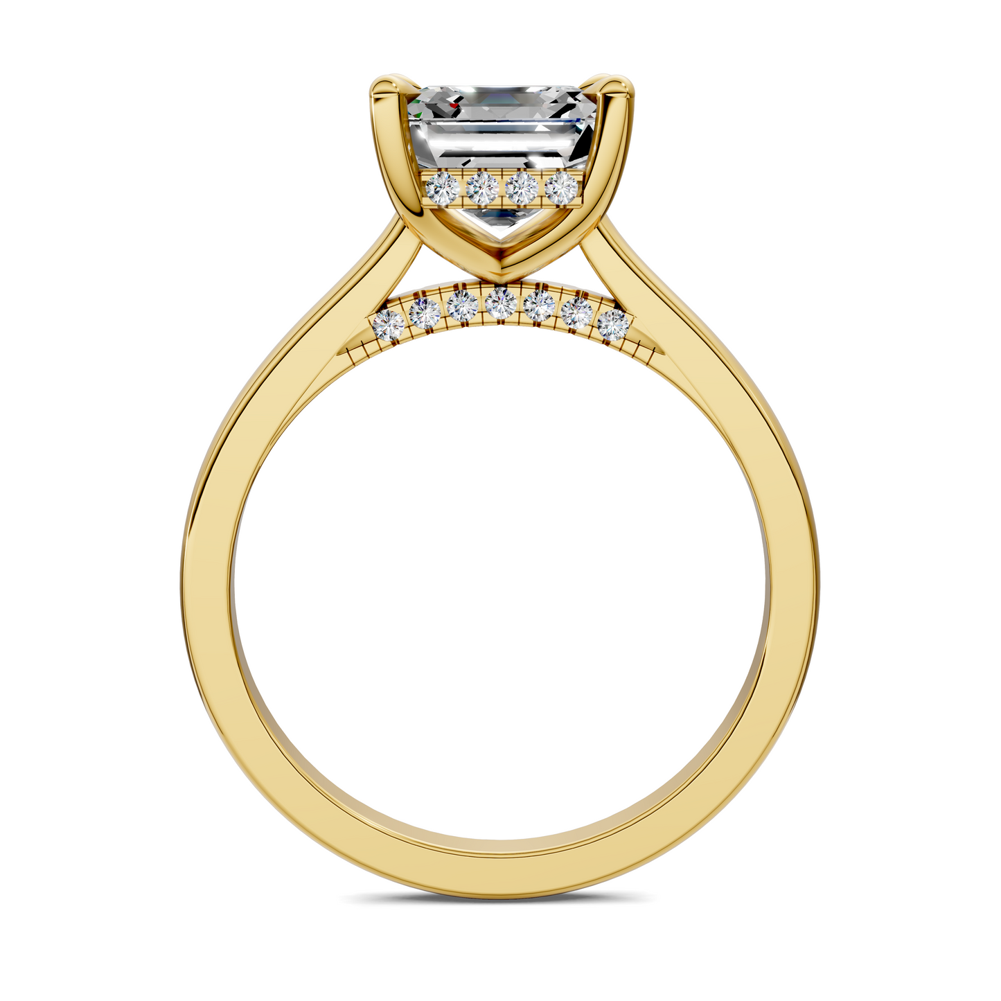 Mallory Petite Bridge Pave And Hidden Halo Ring