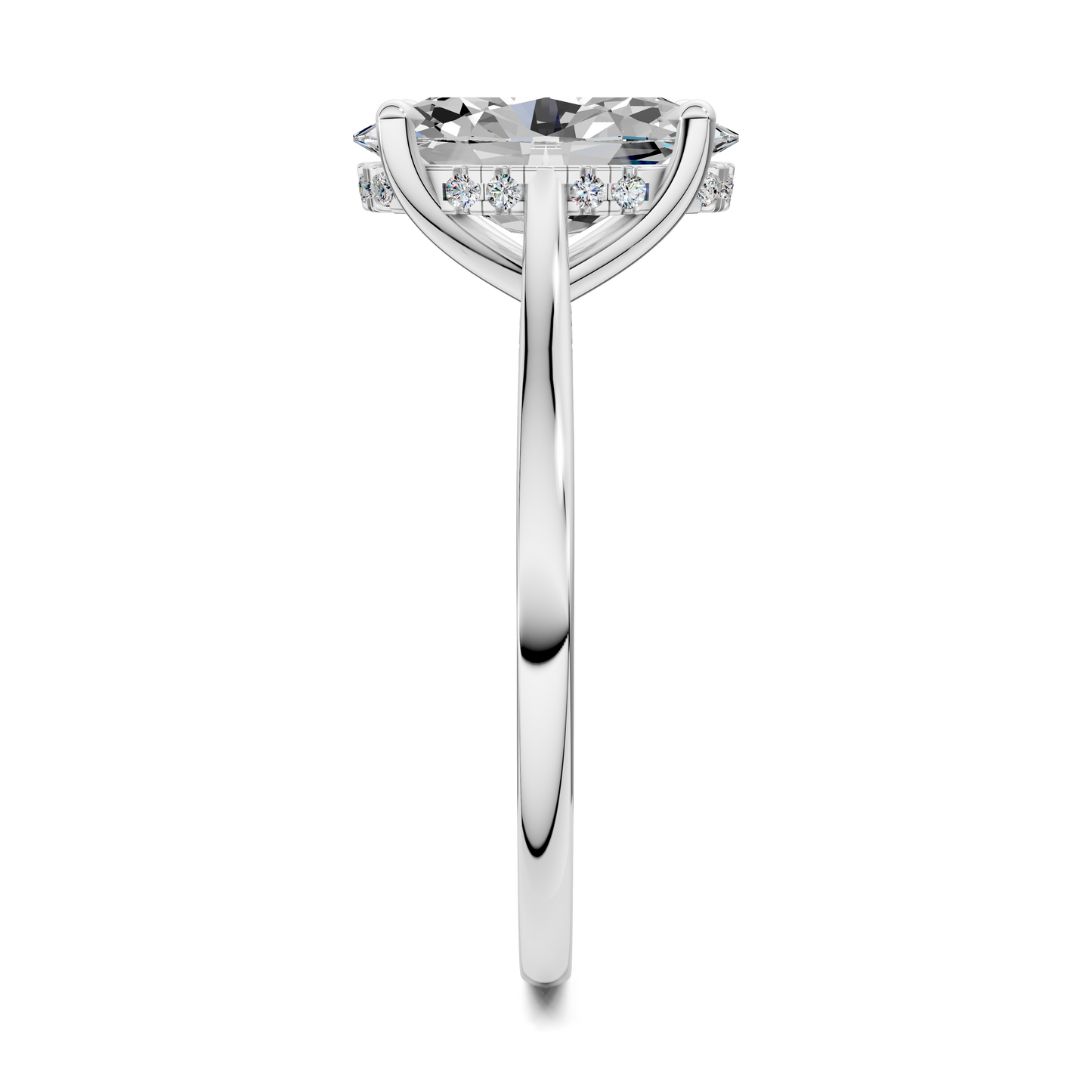 Mallory Petite Bridge Pave And Hidden Halo Ring
