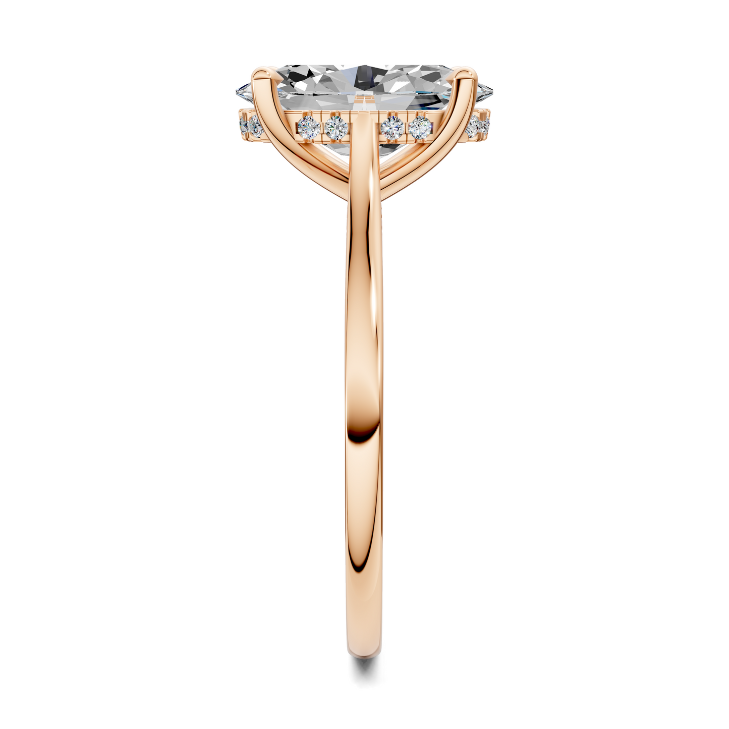 Mallory Petite Bridge Pave And Hidden Halo Ring