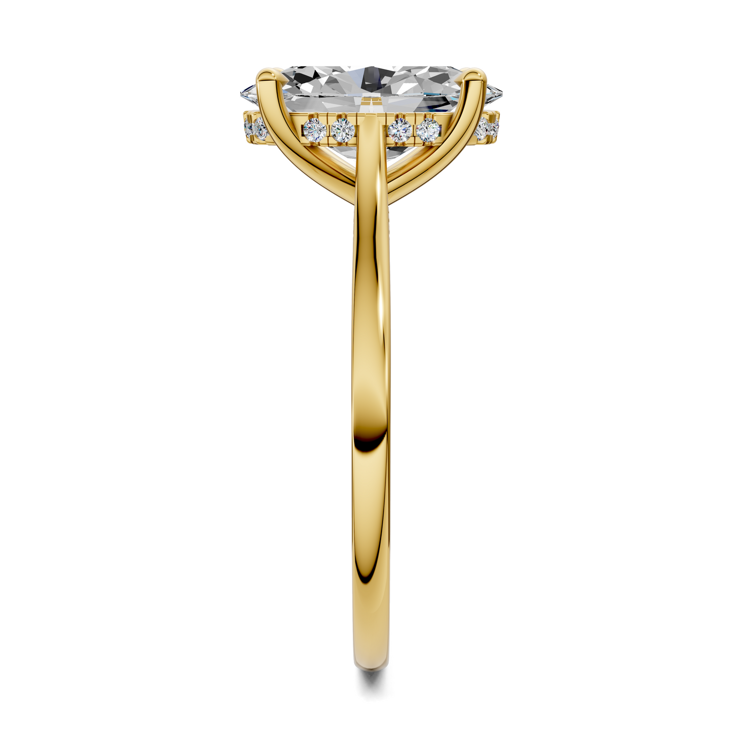 Mallory Petite Bridge Pave And Hidden Halo Ring