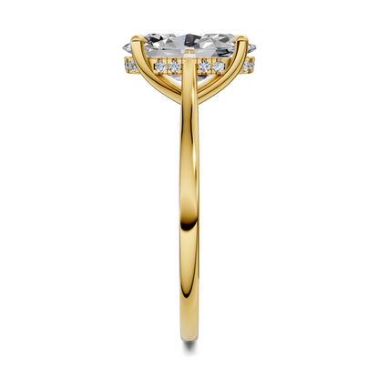 Mallory Petite Bridge Pave And Hidden Halo Ring