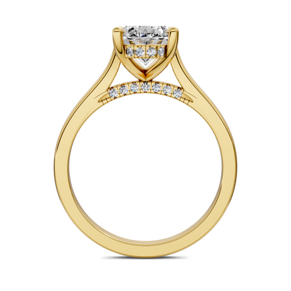 Mallory Petite Bridge Pave And Hidden Halo Ring