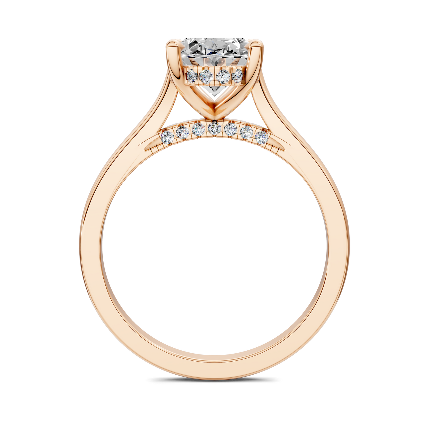 Mallory Petite Bridge Pave And Hidden Halo Ring