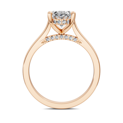 Mallory Petite Bridge Pave And Hidden Halo Ring