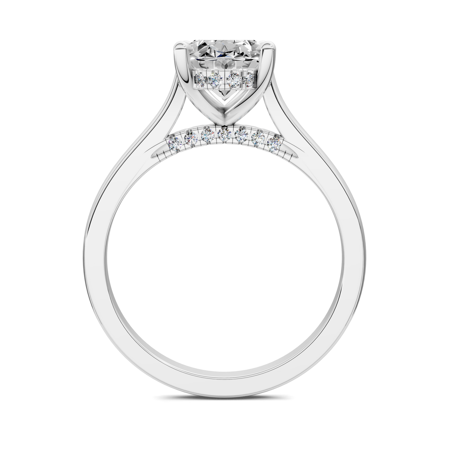 Mallory Petite Bridge Pave And Hidden Halo Ring