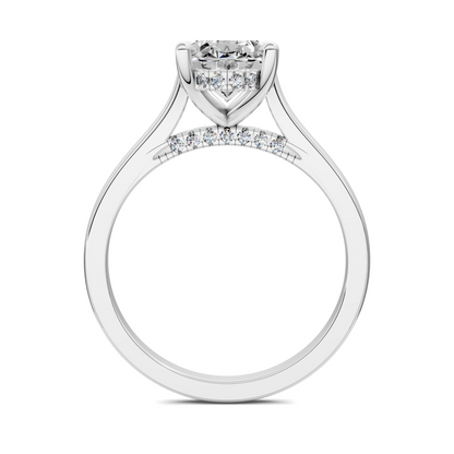 Mallory Petite Bridge Pave And Hidden Halo Ring