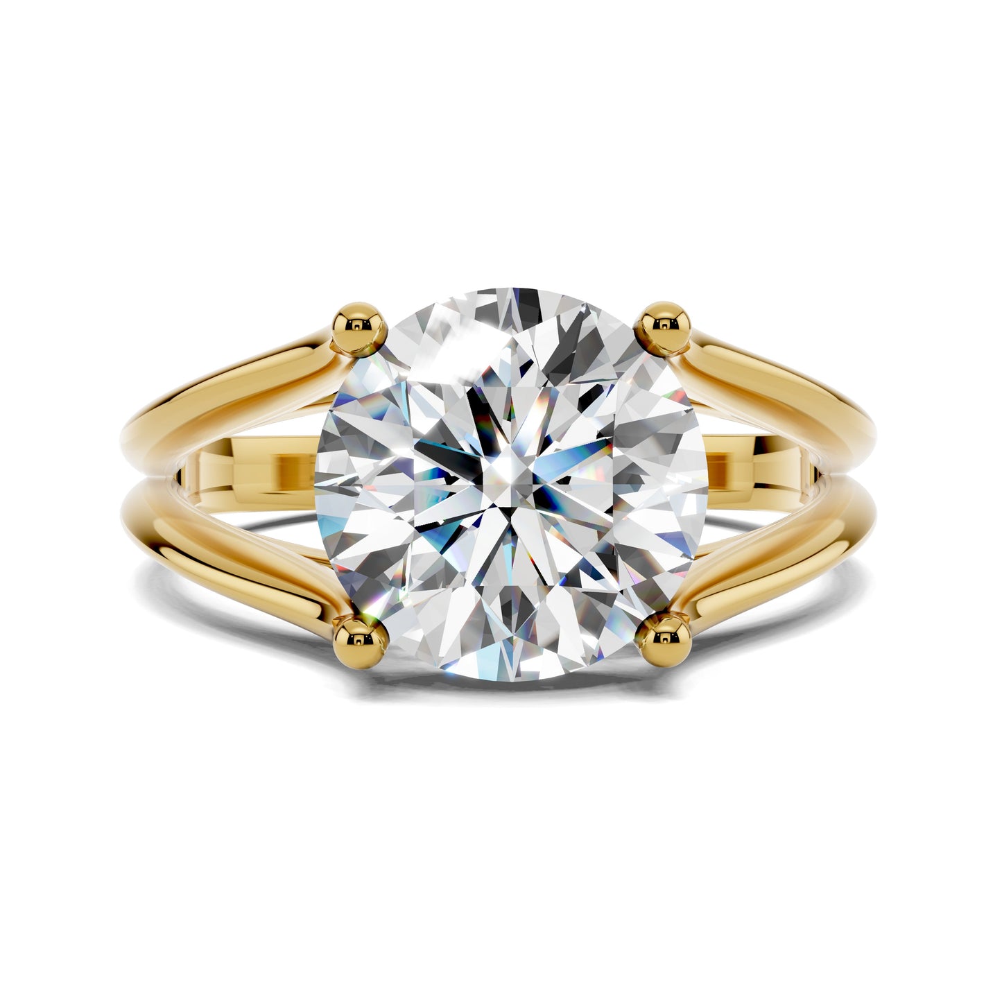 Megan Split Shank Solitaire Engagement Ring - 2.5ct Round Lab Grown Diamond