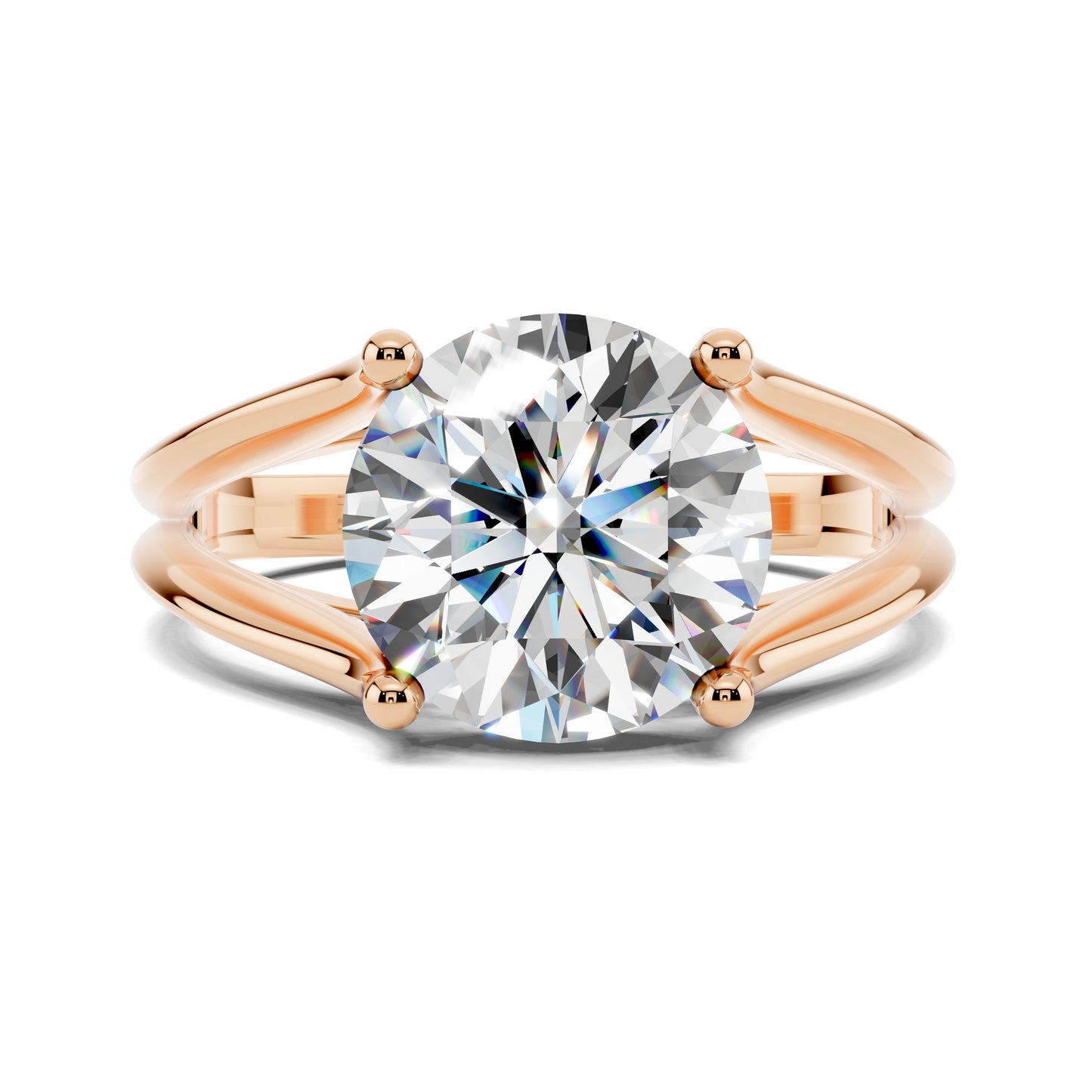 Megan Split Shank Solitaire Engagement Ring - 2.5ct Round Lab Grown Diamond