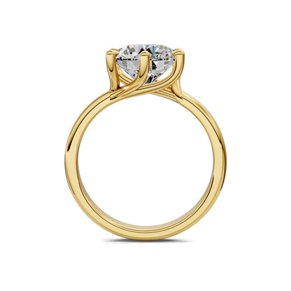 Brianna Round Three Stone with Pave Engagement Ring