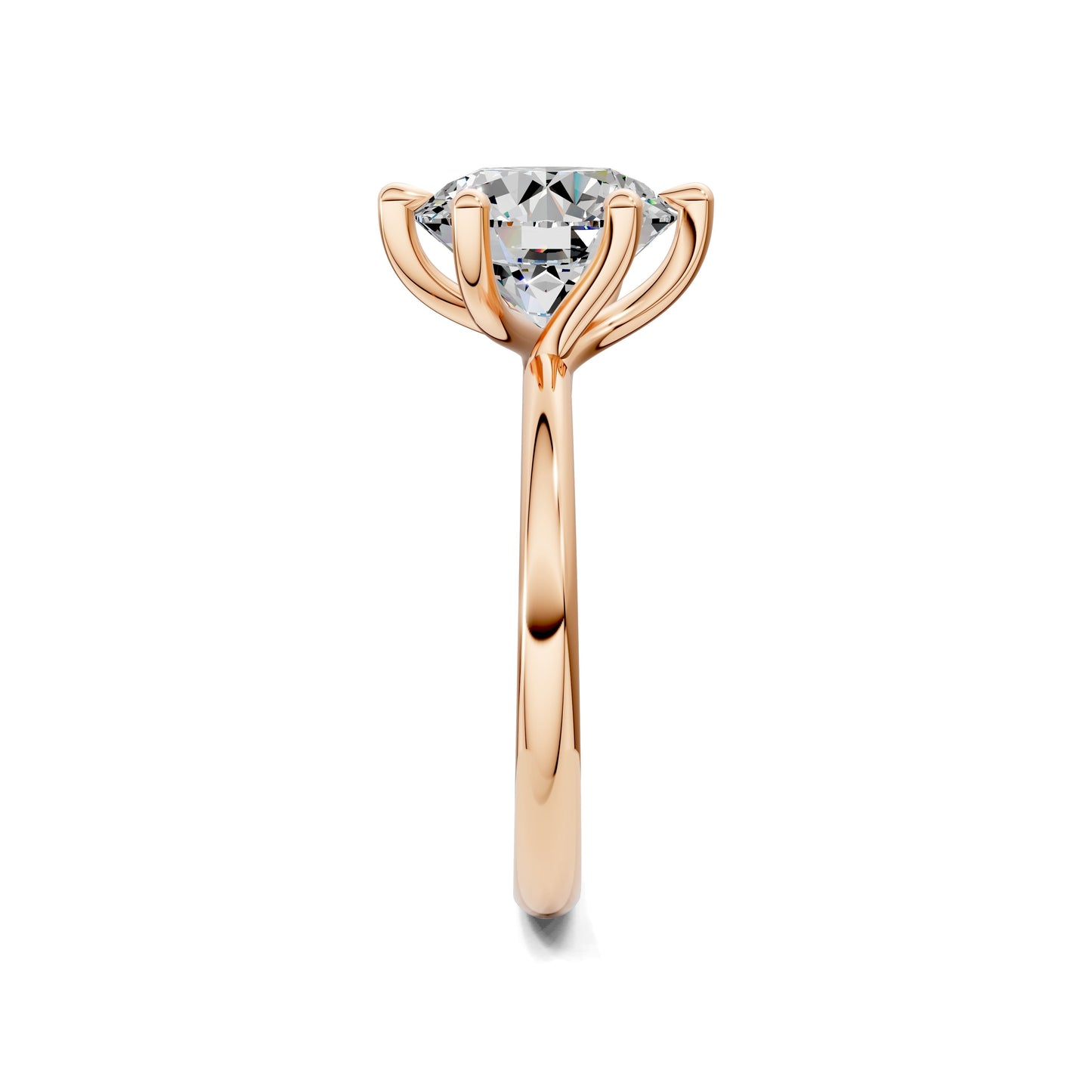Brianna Round Three Stone with Pave Engagement Ring
