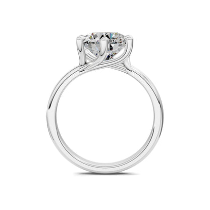 Brianna Round Three Stone with Pave Engagement Ring