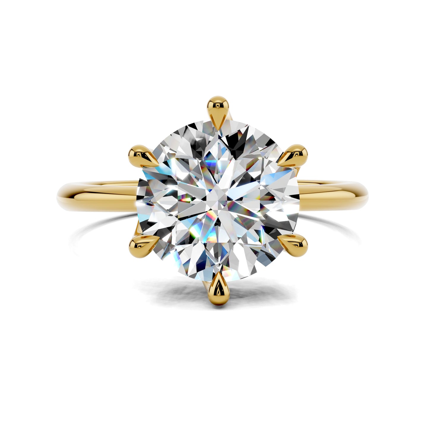 Brianna Round Three Stone with Pave Engagement Ring