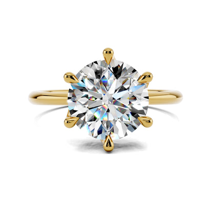 Brianna Round Three Stone with Pave Engagement Ring