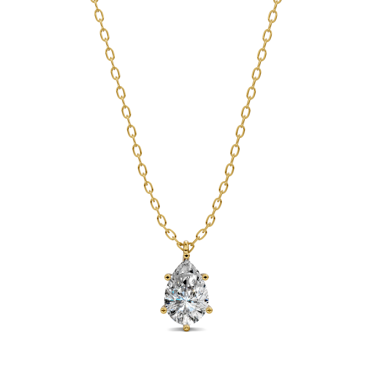 Solitaire Pear Diamond Pendant