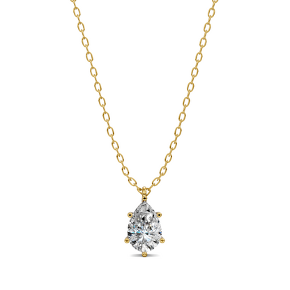 Solitaire Pear Diamond Pendant