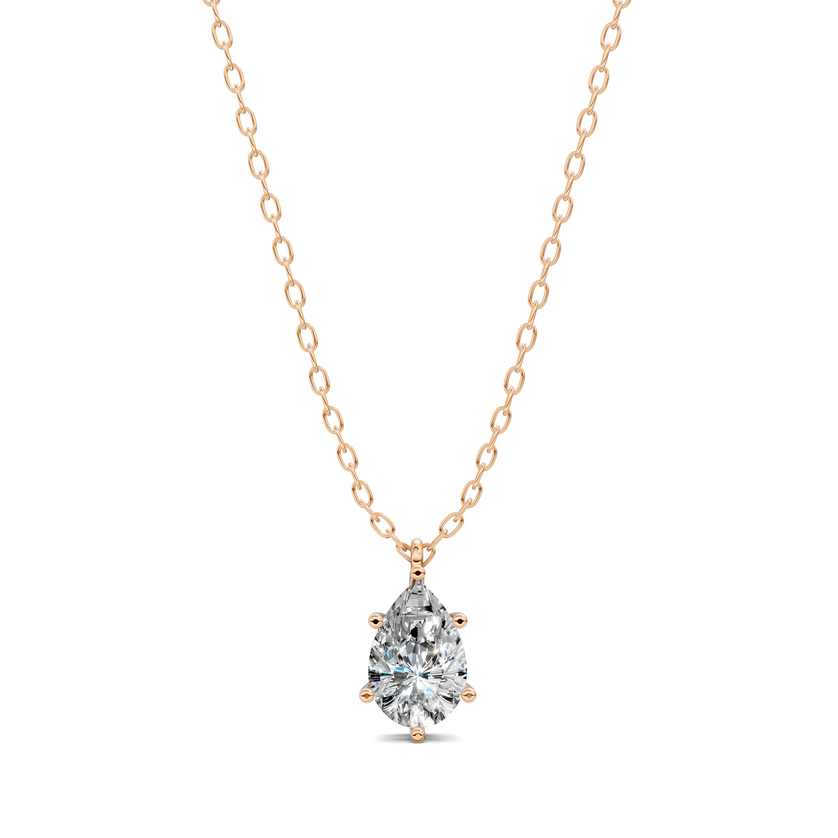 Solitaire Pear Diamond Pendant