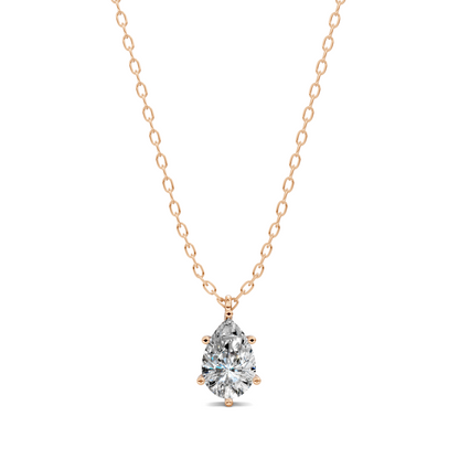 Solitaire Pear Diamond Pendant