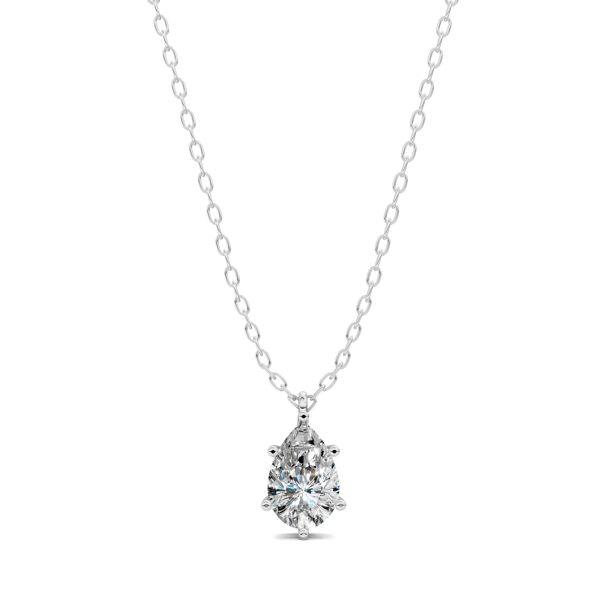 Solitaire Pear Diamond Pendant