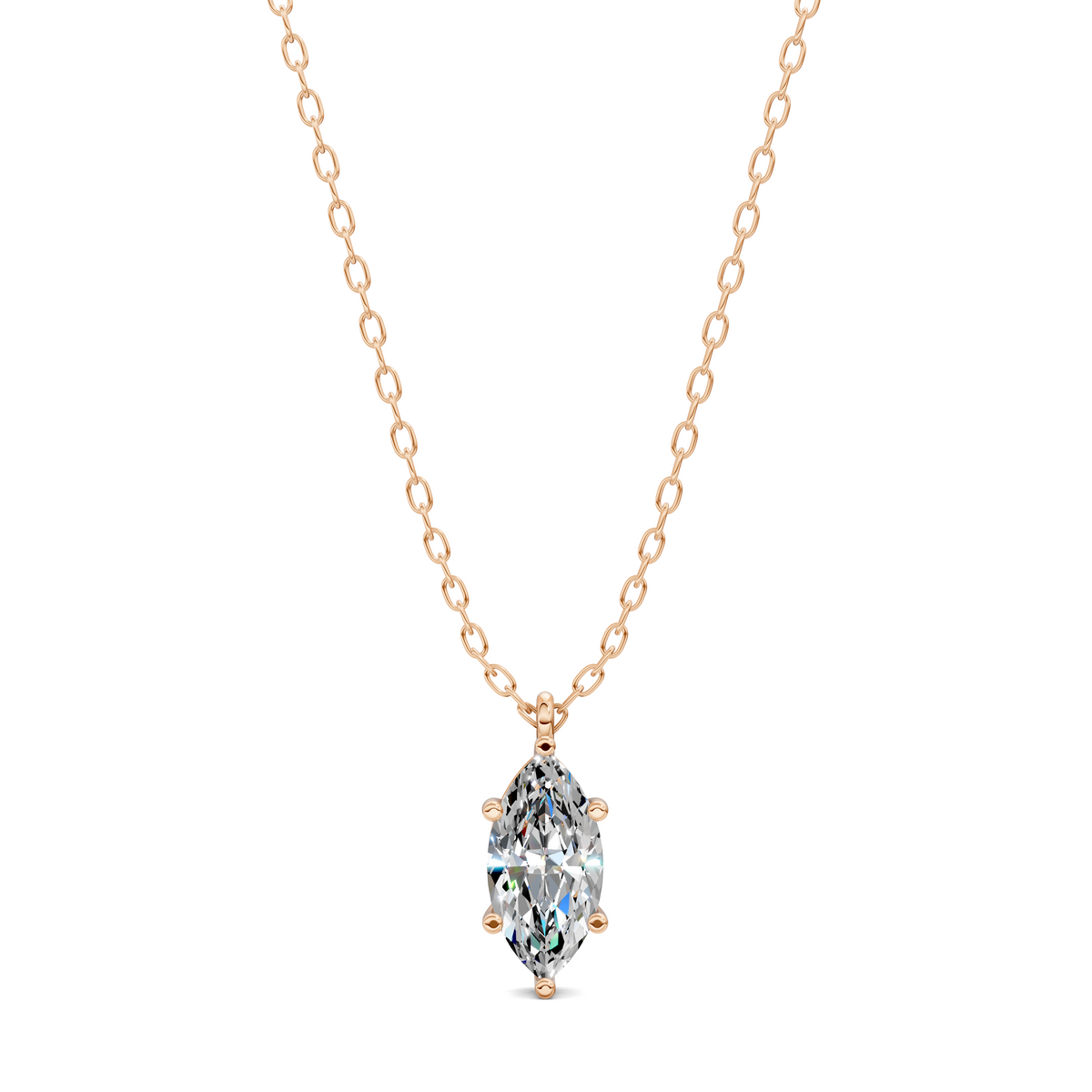 Solitaire Marquise Diamond Pendant