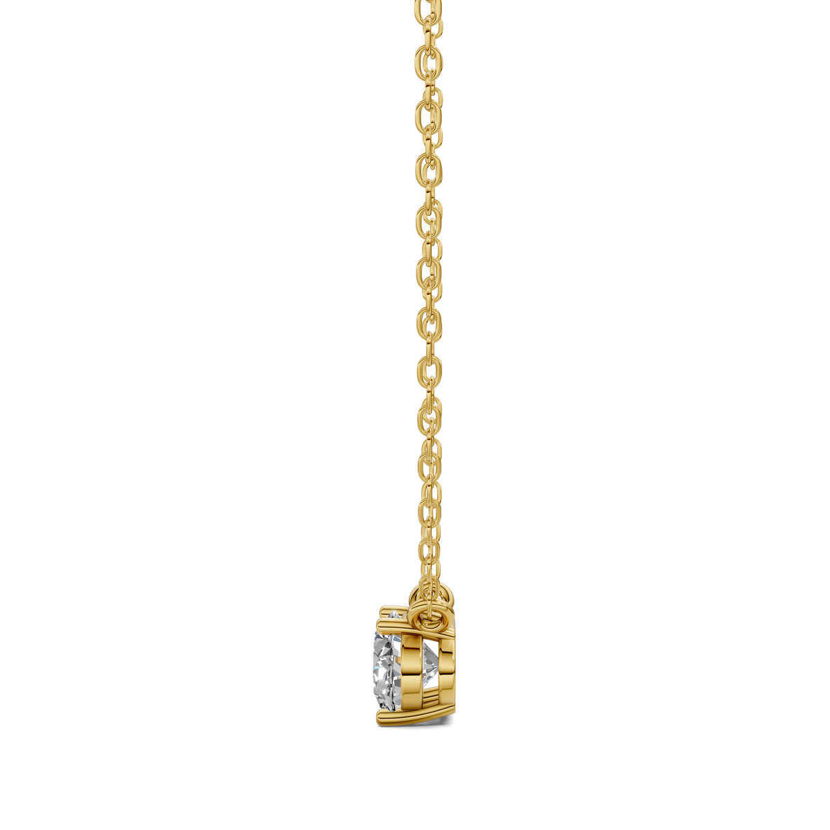 East West Solitaire Oval Diamond Pendant