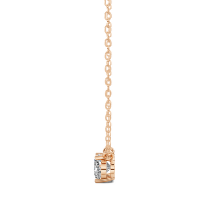 East West Solitaire Oval Diamond Pendant