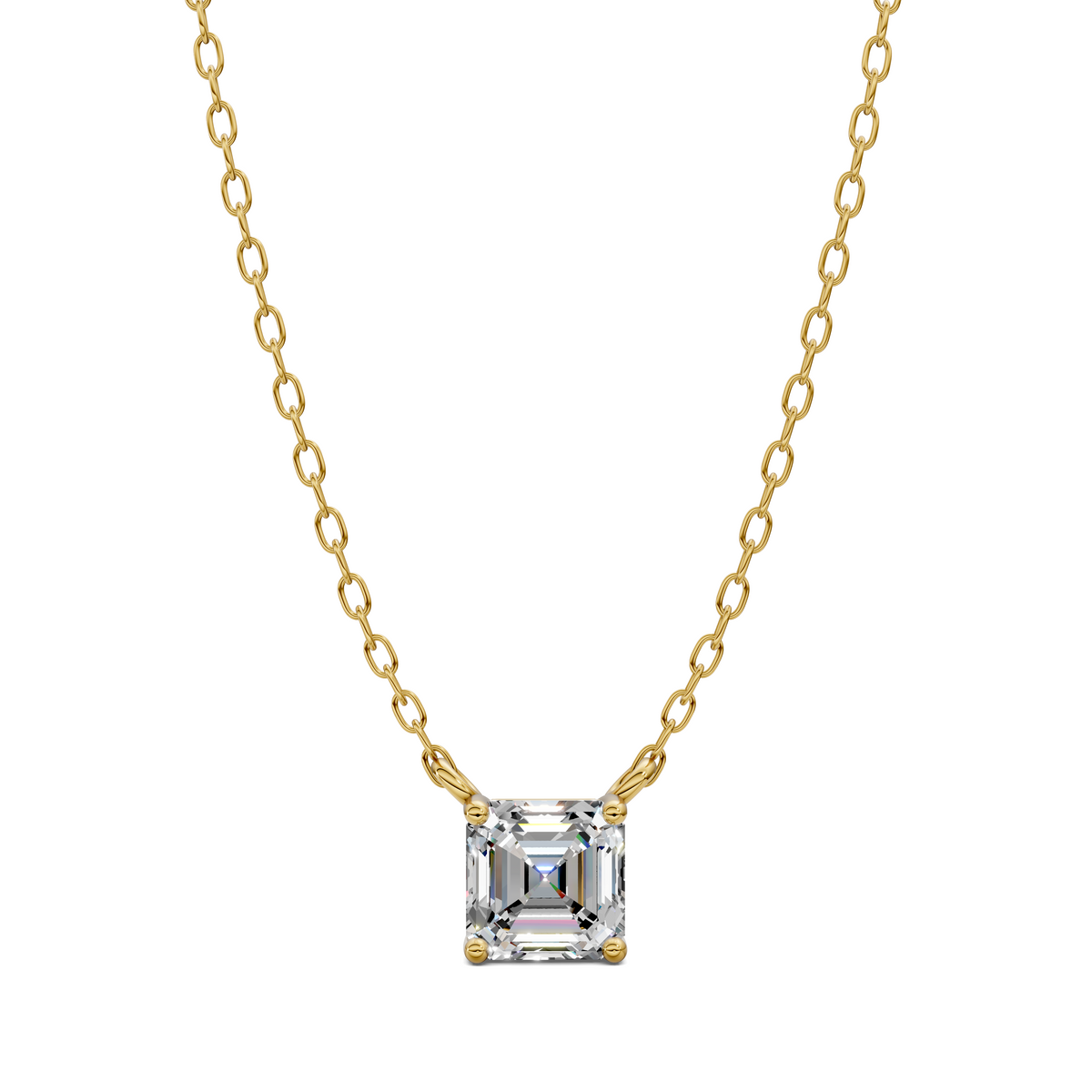 Solitaire Asscher Diamond Pendant