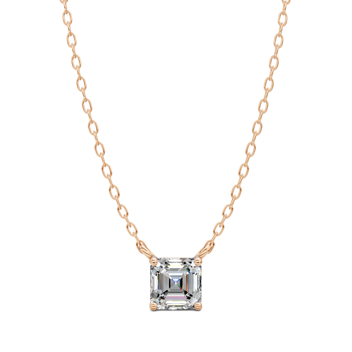 Solitaire Asscher Diamond Pendant