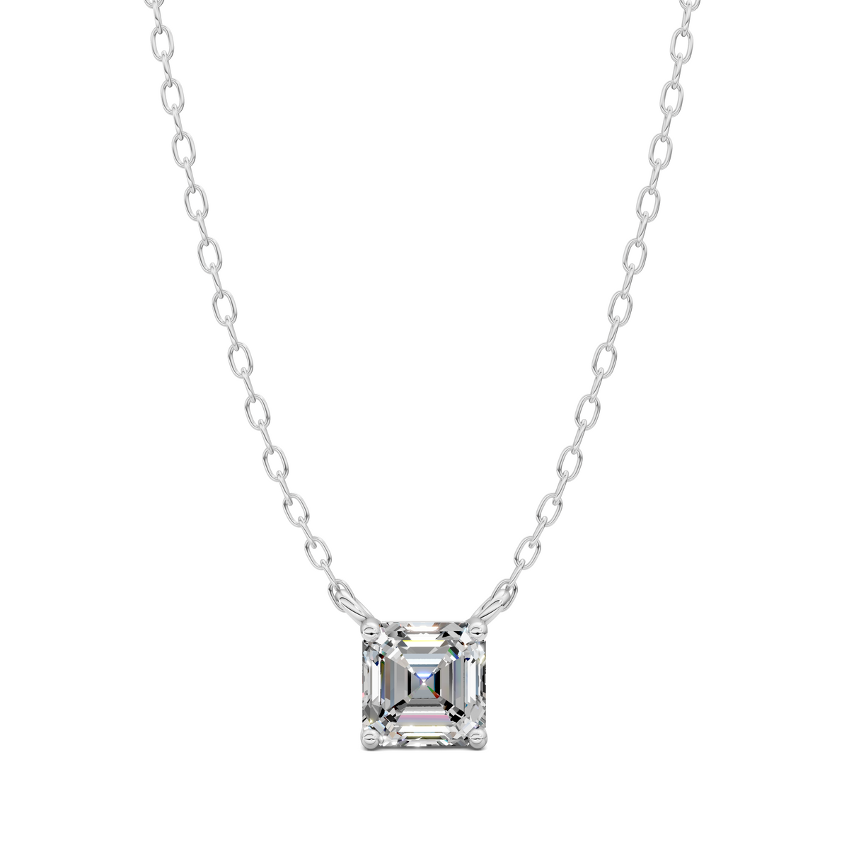 Solitaire Asscher Diamond Pendant