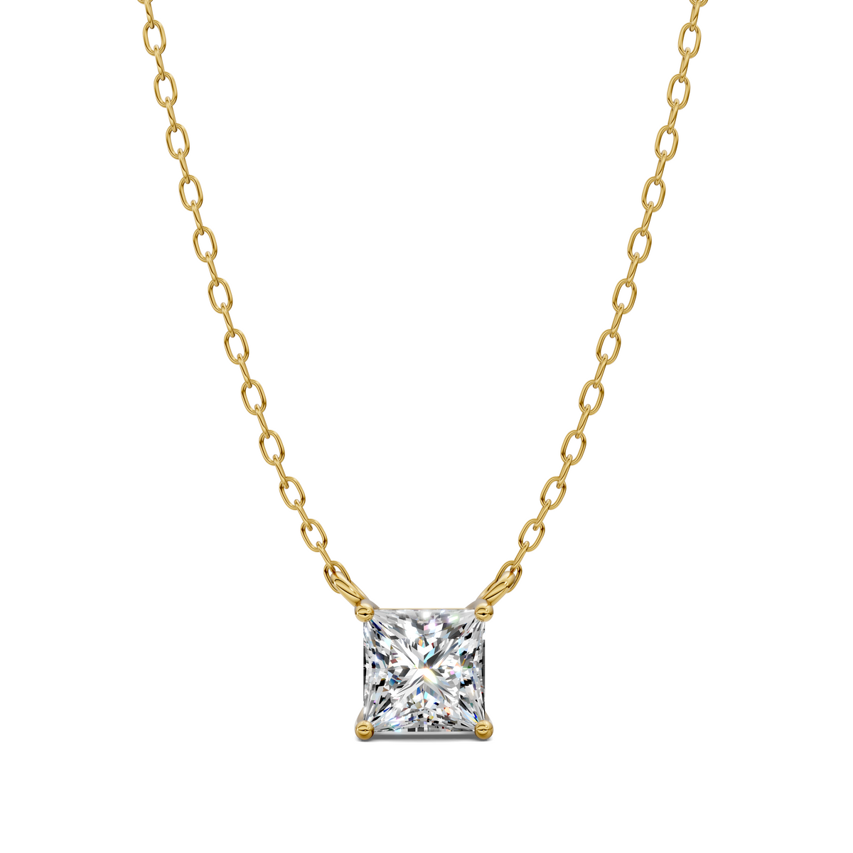 Solitaire Princess Diamond Pendant