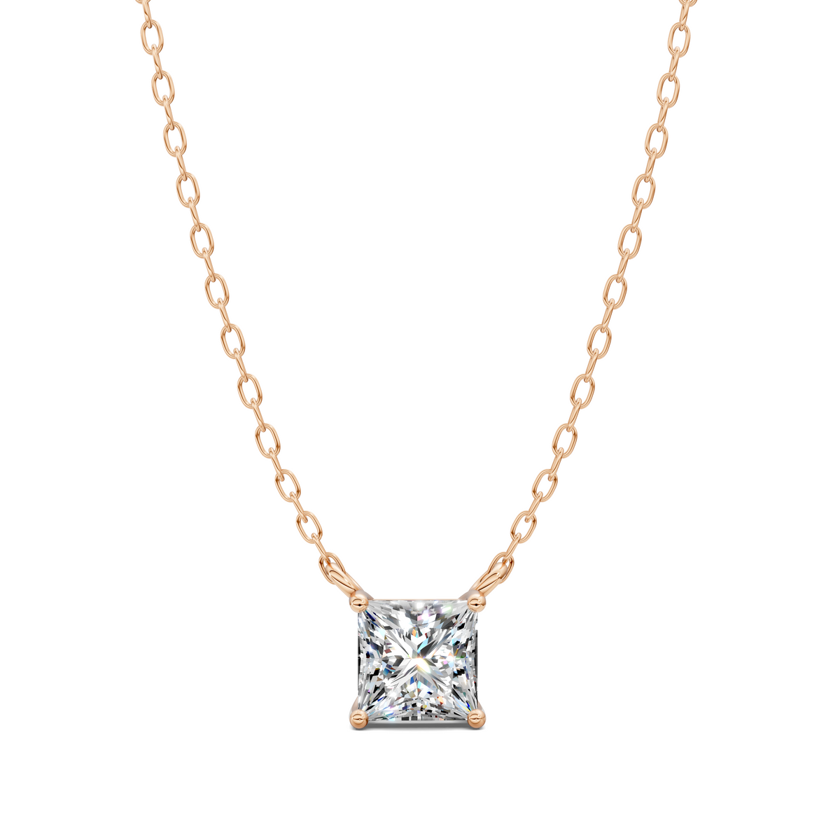 Solitaire Princess Diamond Pendant